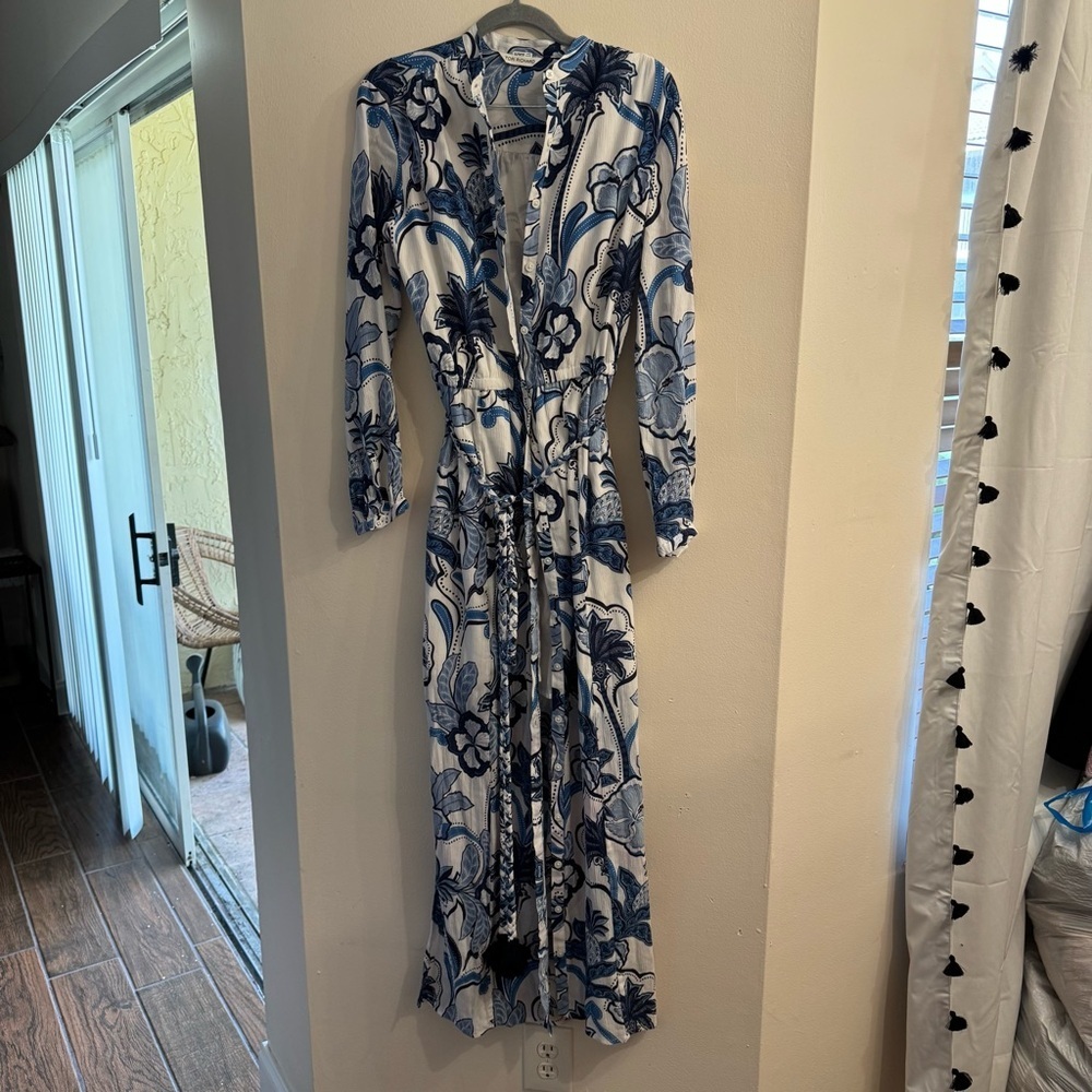 Tori Richard Home Grown Briar Maxi Dress Floral Vacation Cotton Blend Size XS - Picture 5 of 8